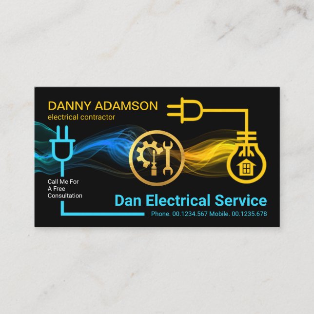 Creative Electric Circuit Lightning Wiring Business Card (Front)