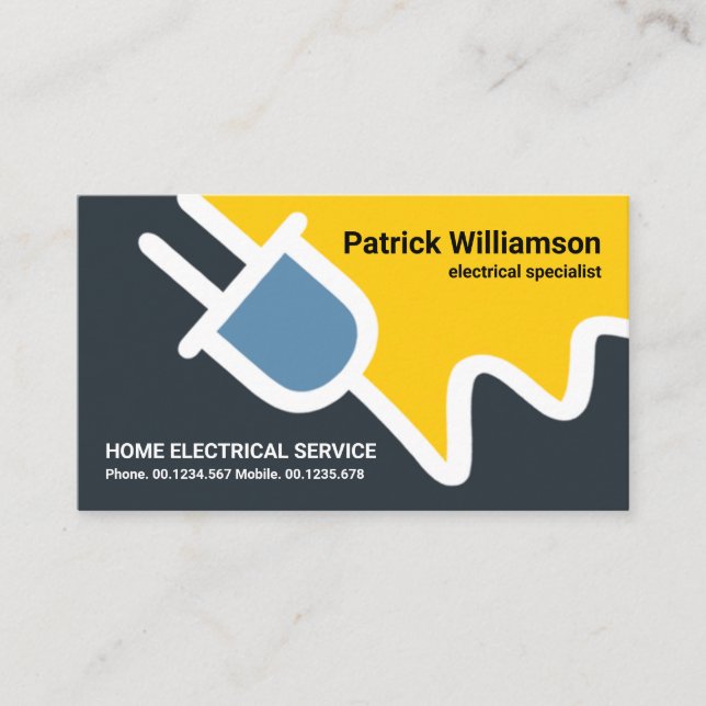 Creative Electric Power Plug Border Electricity Business Card (Front)