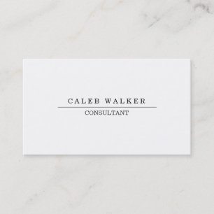 Creative Elegant Professional Plain Simple White Business Card