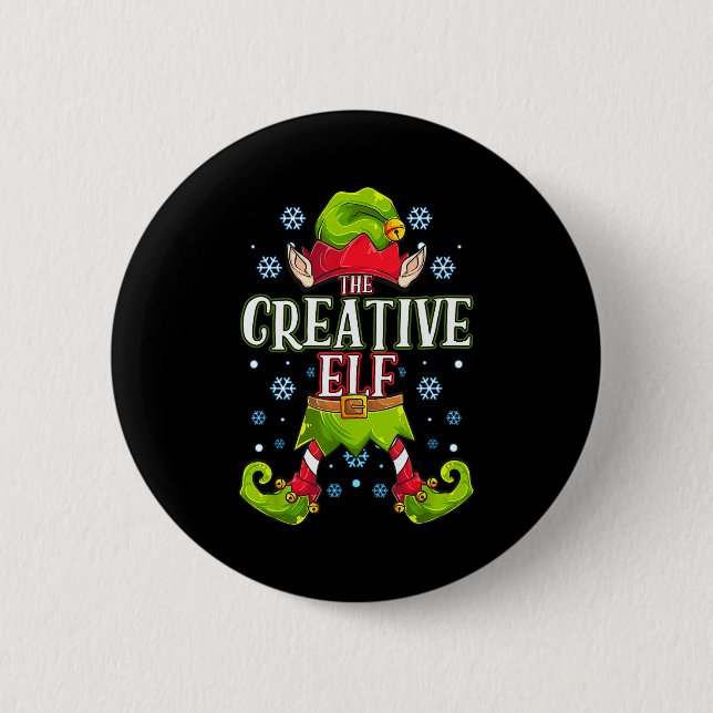 Creative Elf Matching Family Group Christmas Party 2 Inch Round Button (Front)