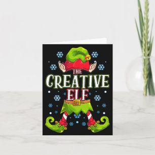Creative Elf Matching Family Group Christmas Party Card