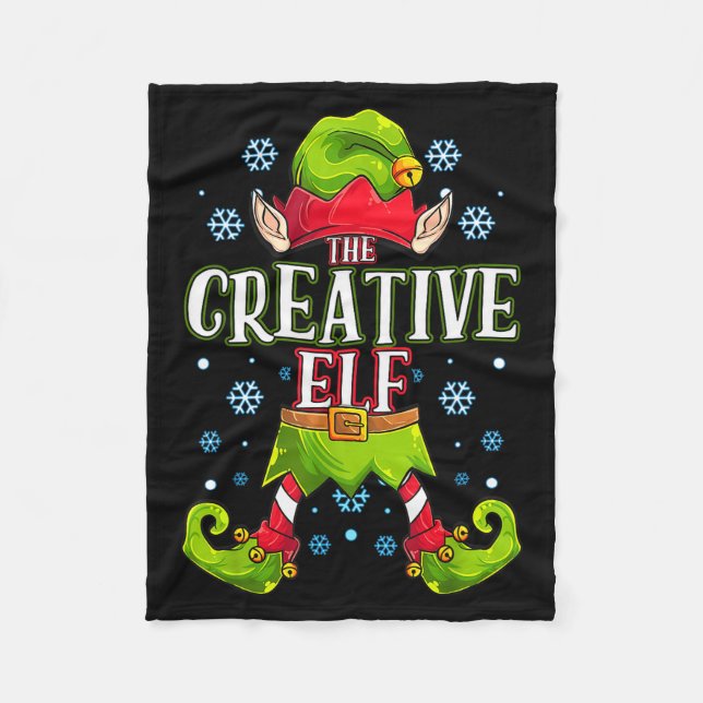 Creative Elf Matching Family Group Christmas Party Fleece Blanket (Front)