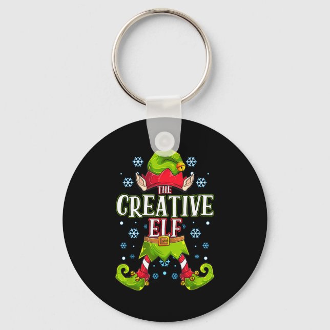 Creative Elf Matching Family Group Christmas Party Keychain (Front)