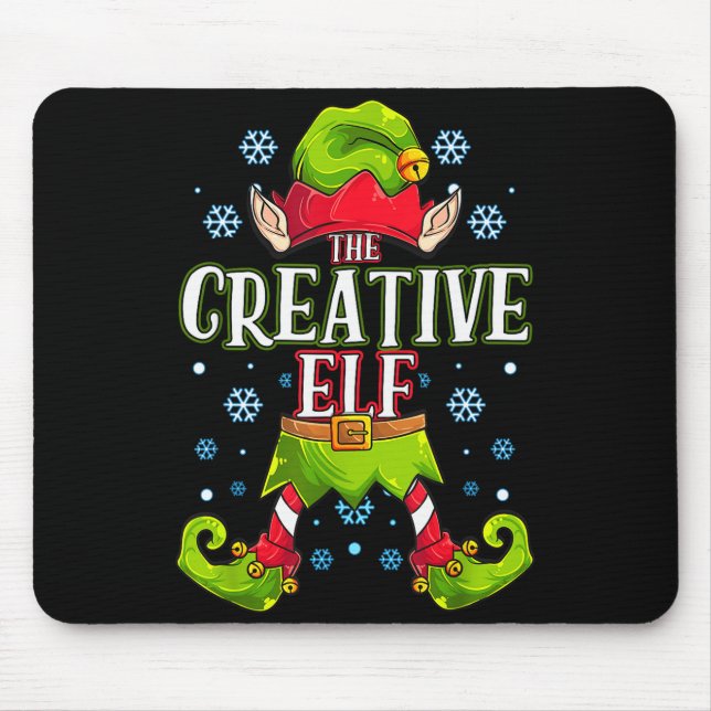 Creative Elf Matching Family Group Christmas Party Mouse Pad (Front)
