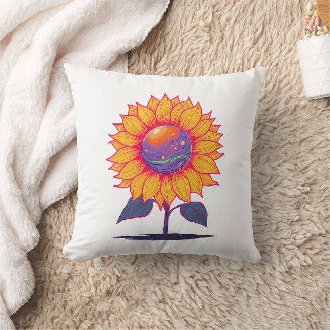 Creative Energy Bloom-no BG Throw Pillow (Blanket)