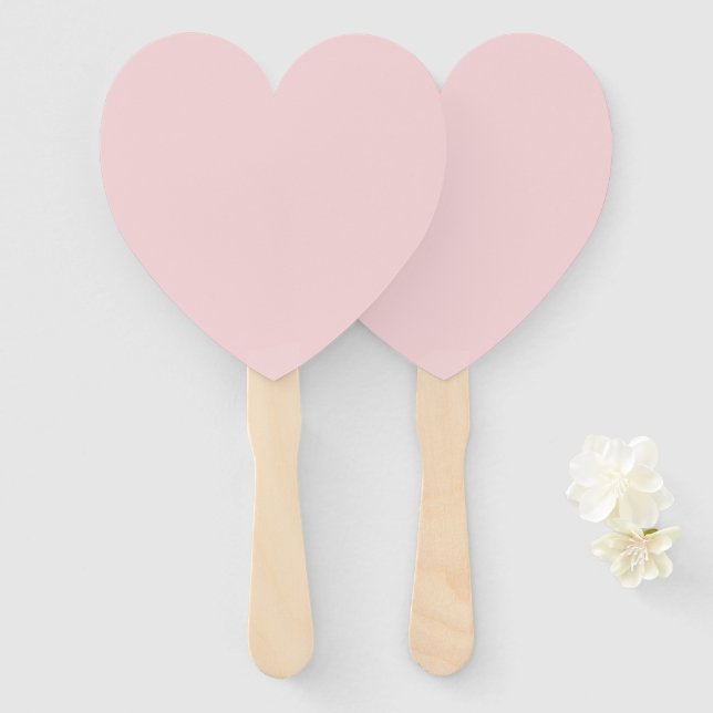 Creative Expression Blush Pink Heart Hand Fan (Front and Back)