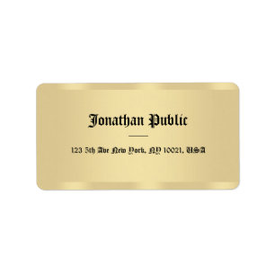 Creative Faux Gold Classic Style Text Name Trendy Label