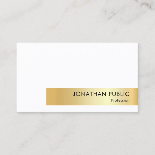 Creative Faux Gold Personalized Modern Elegant Business Card (Front)
