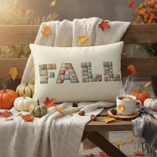 Creative Faux Patchwork Alphabet Art Accent Pillow