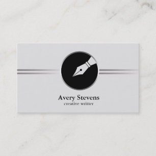 Creative Freelance Writer Calligraphy Nib Logo Business Card