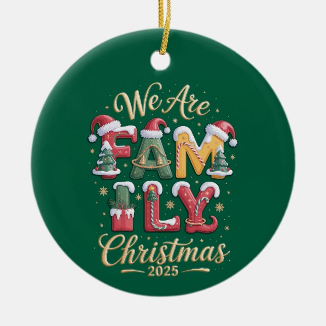Creative & Fun Family Christmas Ceramic Ornament (Front)