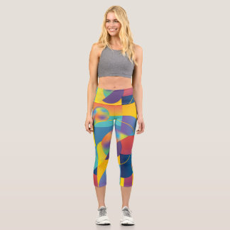 Creative Geometric: Abstract Vintage Cover. Capri Leggings