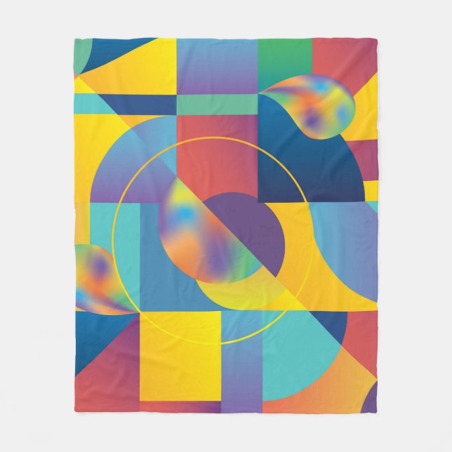 Creative Geometric: Abstract Vintage Cover. Fleece Blanket (Front)