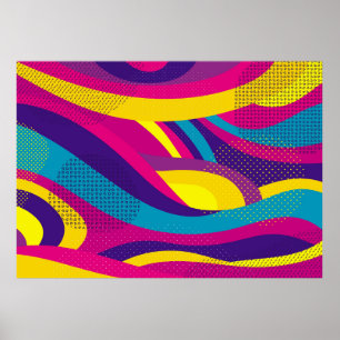 Creative geometric colorful bright background with poster