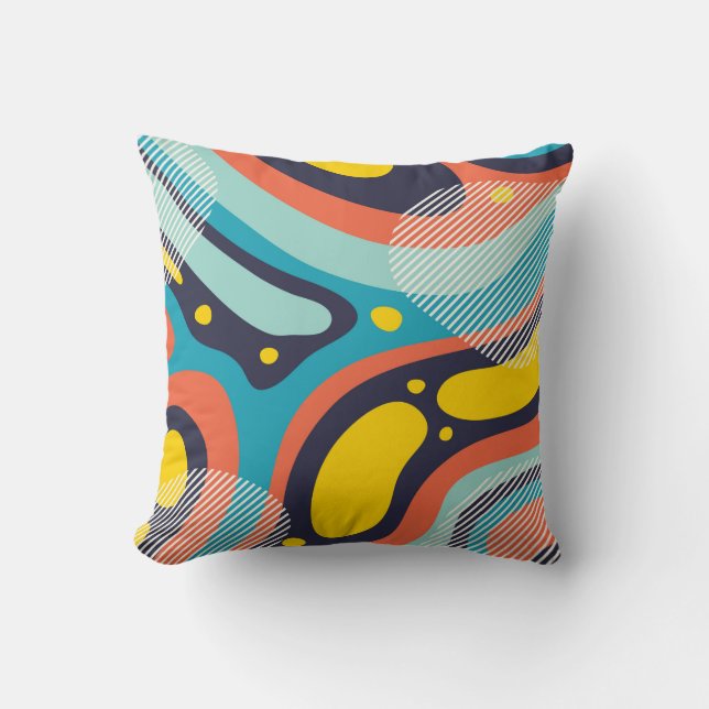 Creative geometric colourful background with patte throw pillow (Front)