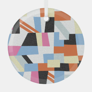 Creative Geometric: Length Pattern Design Glass Ornament