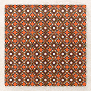 Creative Geometric, Modern Abstract Red. Glass Coaster