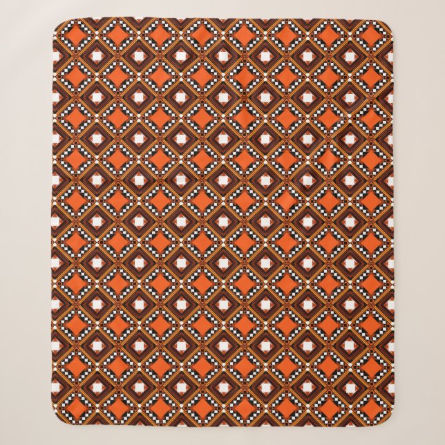Creative Geometric, Modern Abstract Red. Sherpa Blanket (Front)