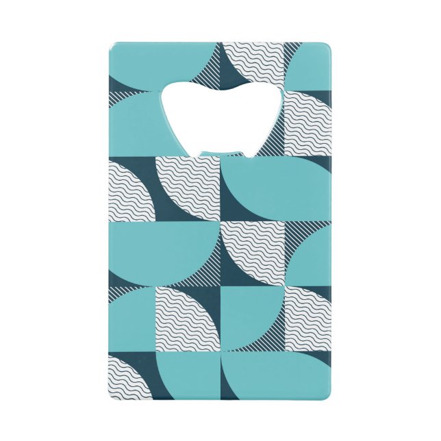 Creative geometric shape pattern credit card bottle opener (Front)