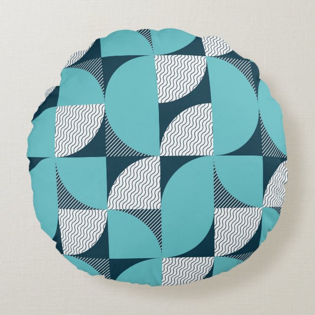 Creative geometric shape pattern round pillow (Front)