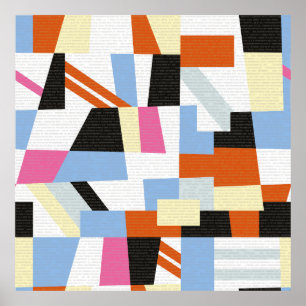Creative geometric shapes, length pattern design poster