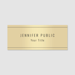 Creative Glamour Gold Look Modern Elegant Template Name Tag