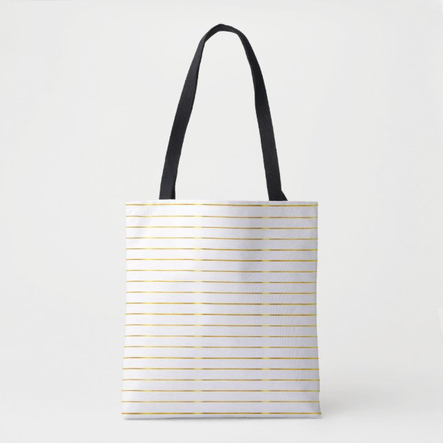Creative Glamourous Modern Faux Gold Striped Chic Tote Bag (Front)
