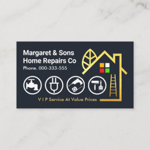 Creative Gold Building Handyman Tools Business Card