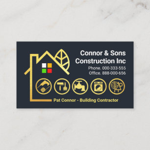 Creative Gold Building Tools Landscape Business Card