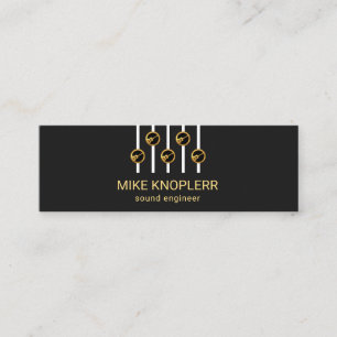 Creative Gold Guitar Equalizer Panel Mini Business Card