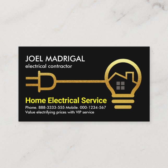 Creative Gold Home Electrical Circuit Business Card (Front)