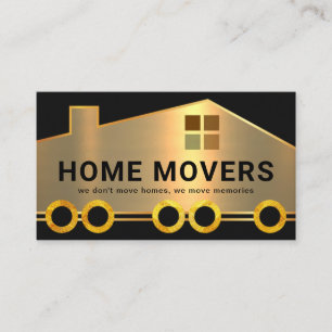 Creative Gold Home On Moving Wheels #ZazzleMade Business Card