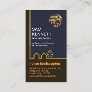 Creative Gold Home Tree Border Landscaping Business Card