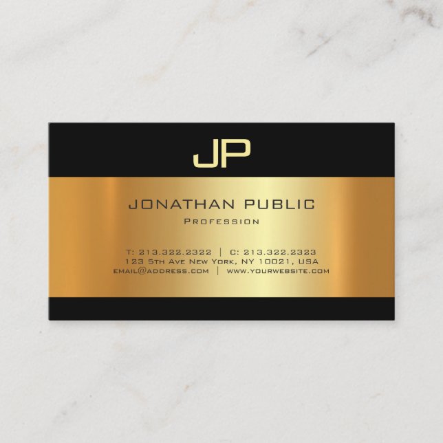 Creative Gold Light Shadow Modern Aesthetic Luxury Business Card (Front)