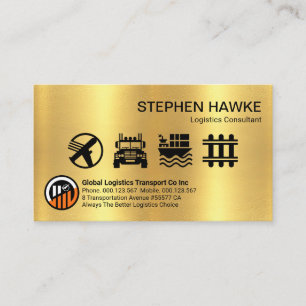 Creative Gold Logistic Services Icon Business Card