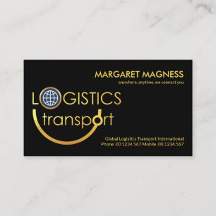 Creative Gold Logistics Transport Signage Startup Business Card
