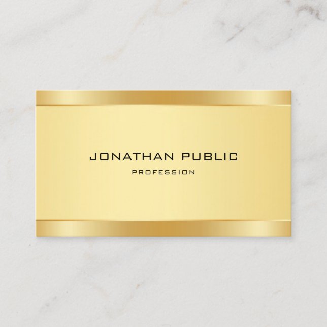 Creative Gold Modern Minimalist Template Elegant Business Card (Front)
