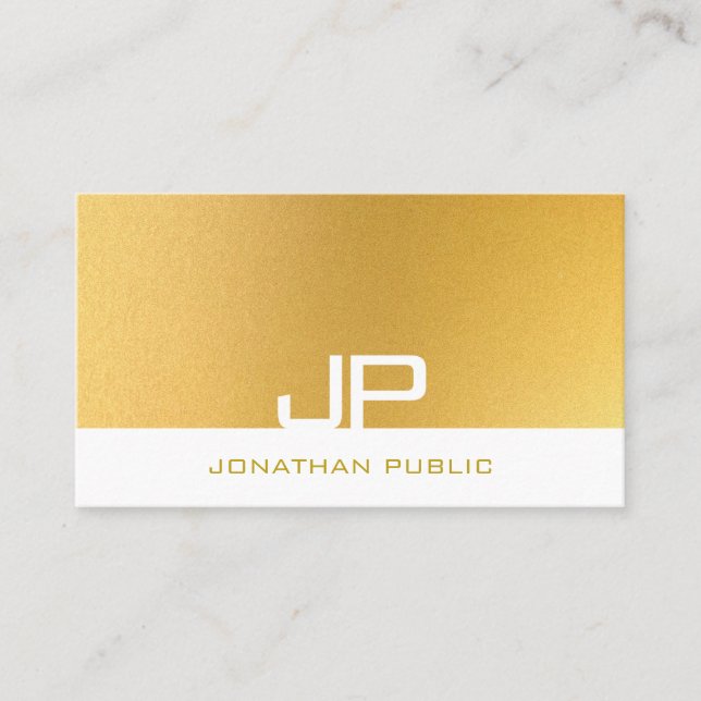 Creative Gold Monogram Elegant Modern Template Business Card (Front)