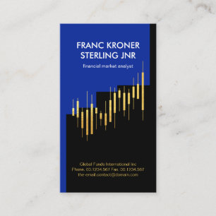 Creative Gold Stock Share Graph Financial Advisor Business Card