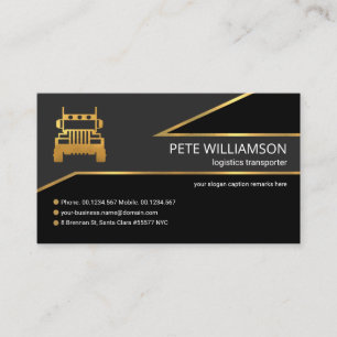 Creative Gold Triangle Border Trucking Logistics Business Card