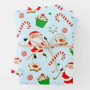Creative Golf Christmas Holiday Gift Wrapping Paper Sheet