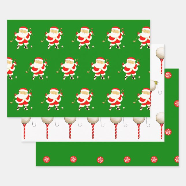 Creative Golf Christmas Wrapping Paper Sheet (Set)