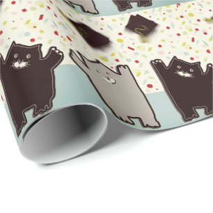Creative Graduation Cats Wrapping Paper