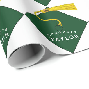 Creative Graduation Green Gift Wrapping Paper