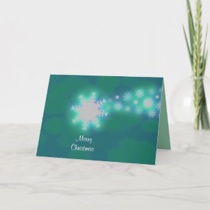 Creative Green Composed Snow Flakes Comet Graphic Holiday Card