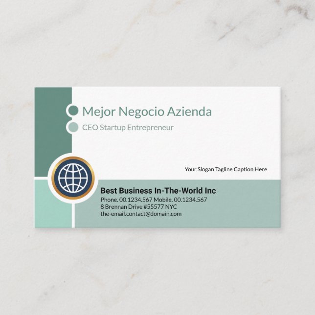 Creative Green Shades Corner Border Mejor Negocio  Business Card (Front)