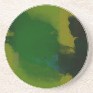 Creative Green Yellow Abstract Coaster