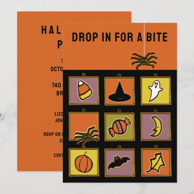 Creative Halloween Party Invitations (Front/Back)