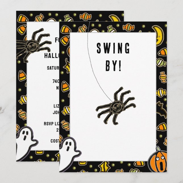 Creative Halloween Party Invitations (Front/Back)