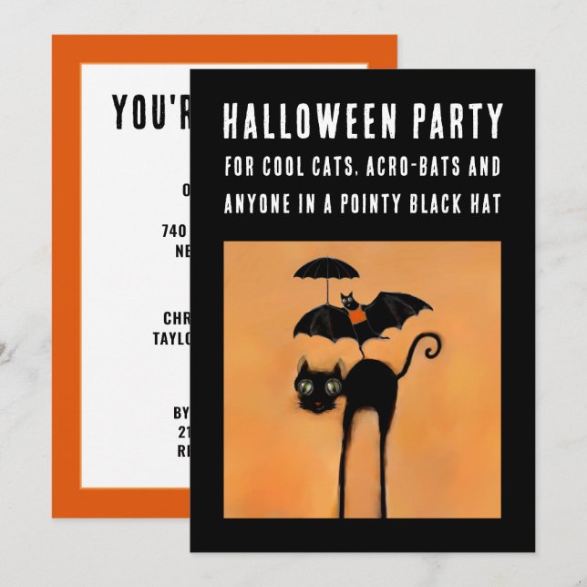 Creative Halloween Party Invitations (Front/Back)